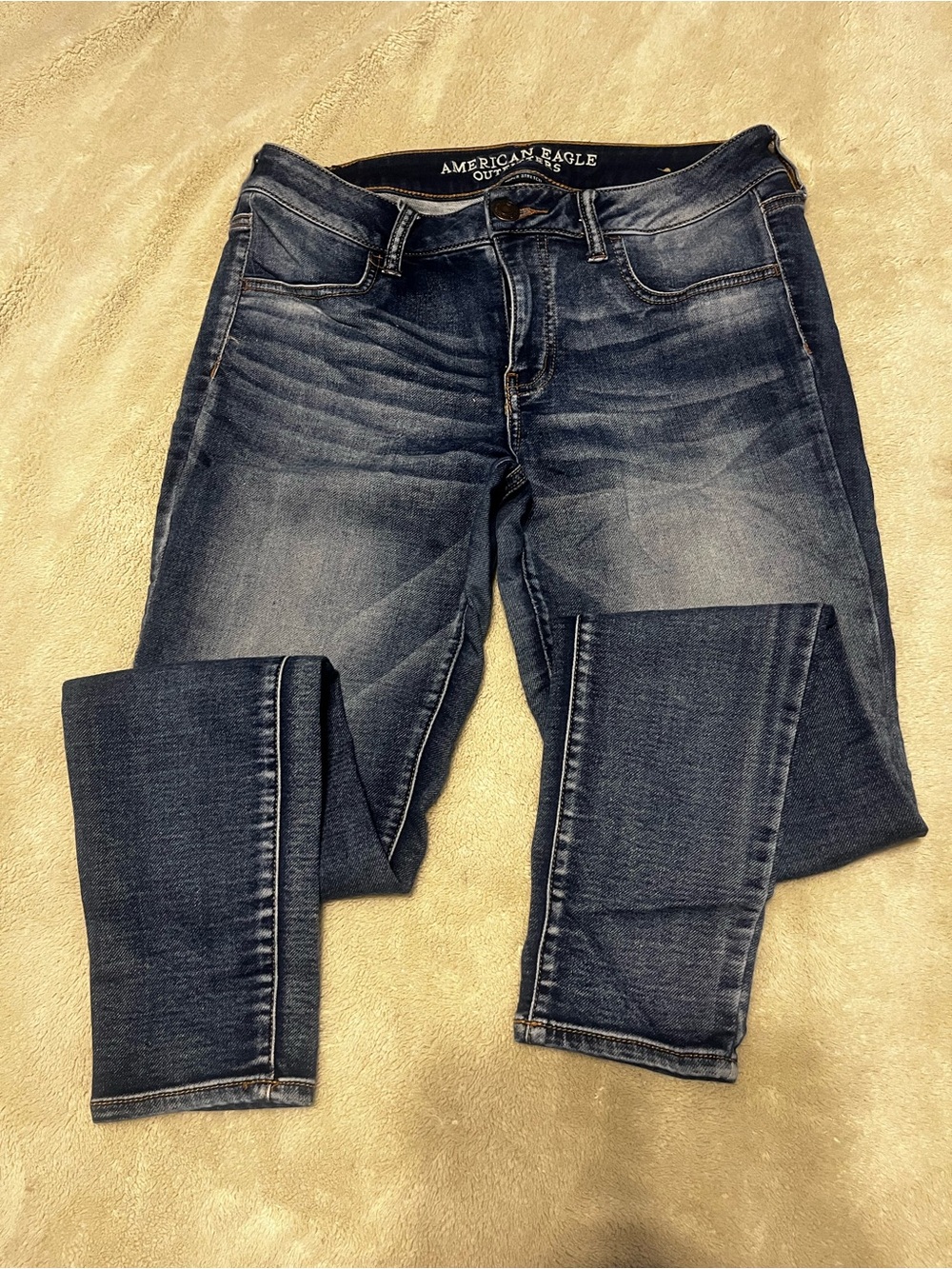 American Eagle Outfitters Women's Washed Blue Skinny Jeans